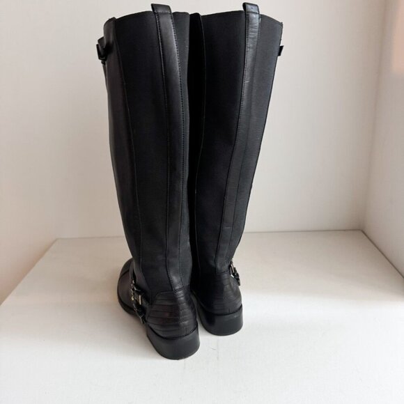 Jessica Simpson Wide Calf Black Leather Boots 11 - Picture 3 of 11